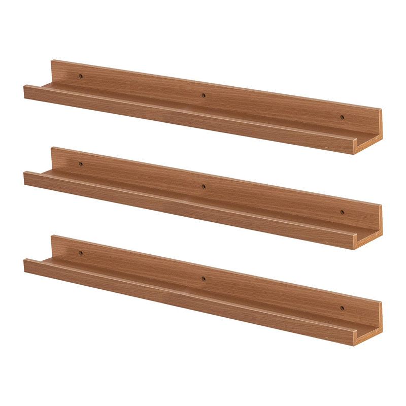 Kids Floating Gallery Bookshelves, 4.5cm H x 56cm W x 8.5cm D, Natural