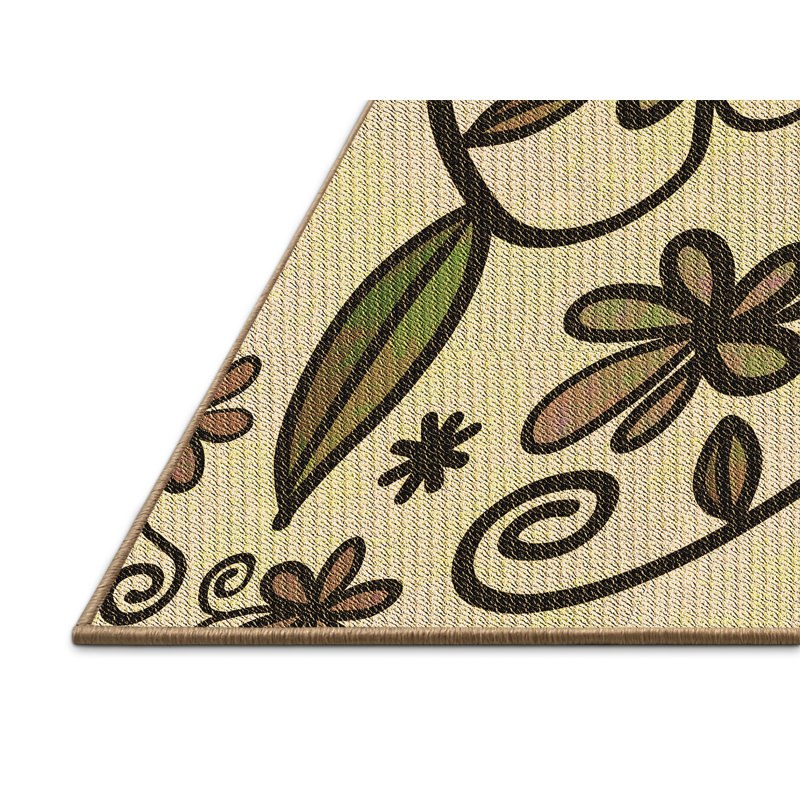 Performance Wool Floral Indoor Rug, Rectangle 2' x 4'