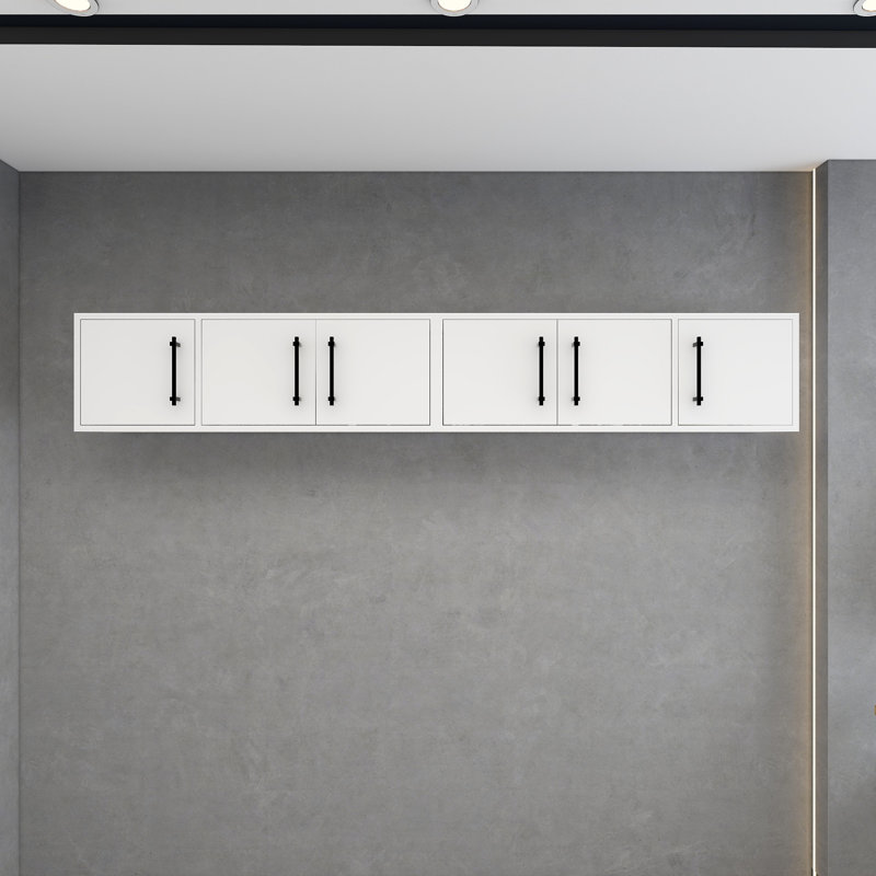 Armoire murale supérieure Victoria (double), H 13,8 po x l 84 po x P 12 po, Blanc lustré