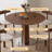 Walnut Round Sintered Stone Dining table-1182019335