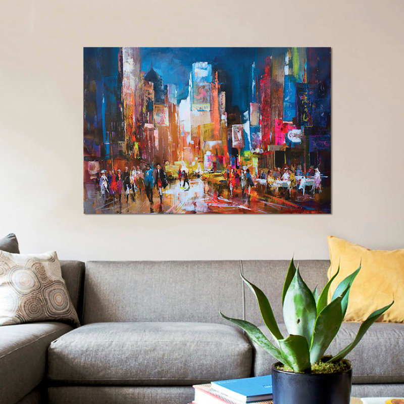 «New York», reproduction sur toile, H 26 po x l 40 po x p 1,5 po, Pas de tapis, Toile tendue