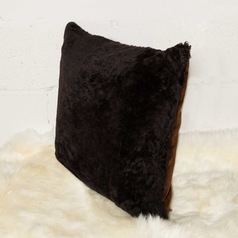 Throw Pillow, 18" H x 18" W, White/Brown