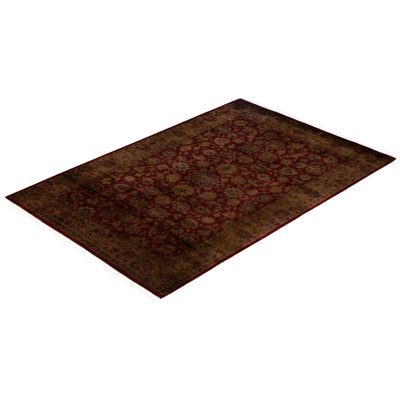 Overdyed One-of-a-Kind 4' 2" X 6' 2" Hand Knotted Area Rug