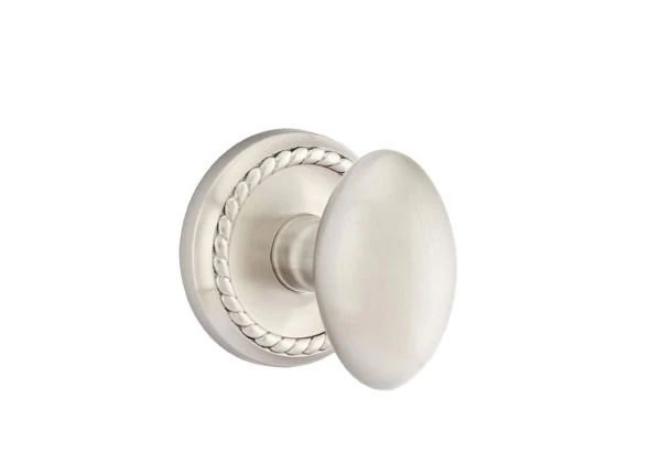 Ensemble de mortaise intérieure Emtek avec rosette et bouton d'œuf (droit)