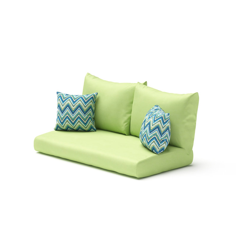 Outdoor Sunbrella Loveseat Cushion Cover, Gingko Green Sunbrella®