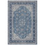 Tapis Vale traditionnel à médaillon délavé, style persan, bleu, gris et crème, lavable à la machine, antidérapant, à poils courts, pour l'intérieur et l'extérieur, adapté aux animaux domestiques, idéal pour le salon, la chambre, la salle à manger, l'entrée, le couloir ou le bureau.-1855874574