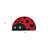 18" X 30" Black and Red Coir Ladybug Outdoor Semi Circle Door Mat