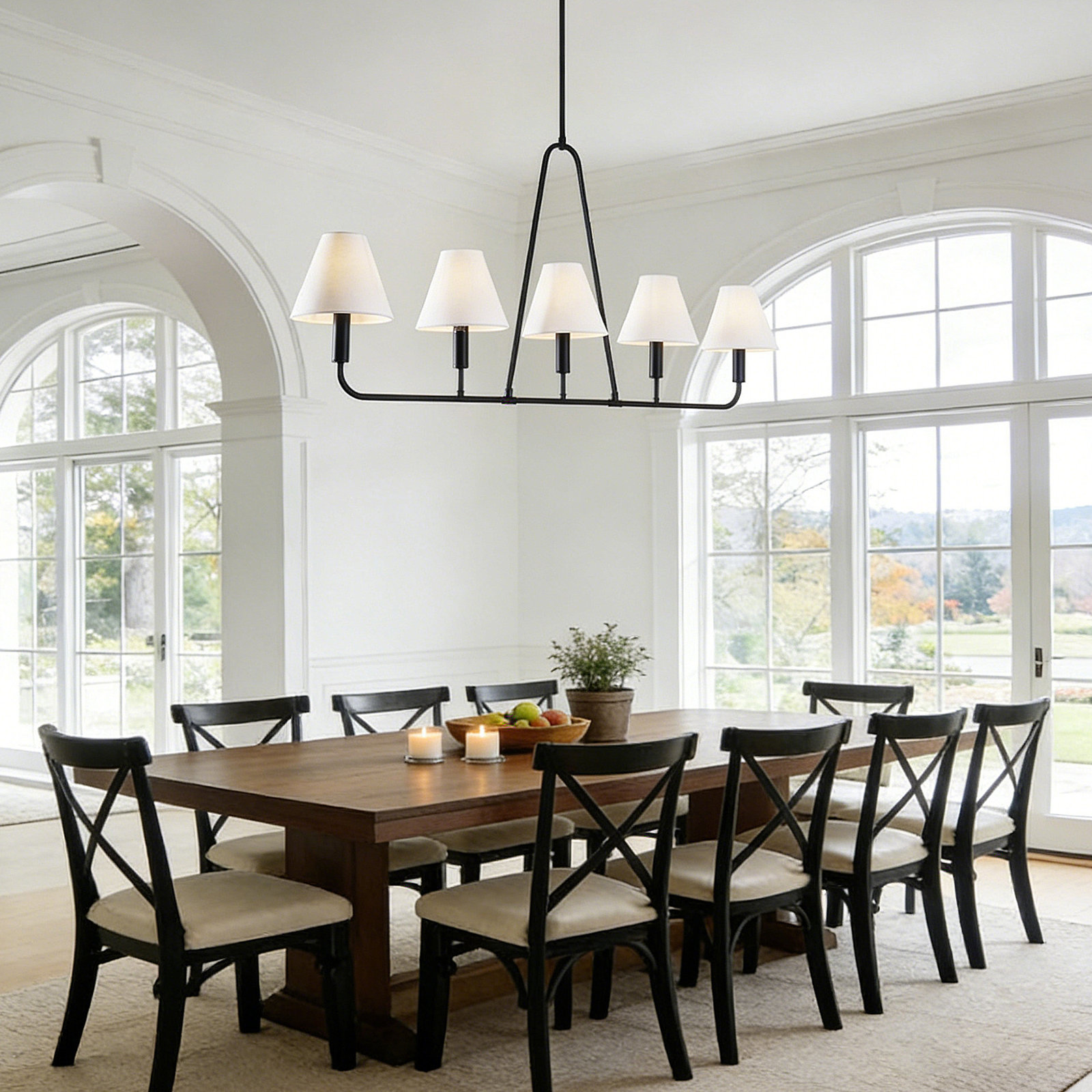 Iron 5-Light Chandelier, Matte Black