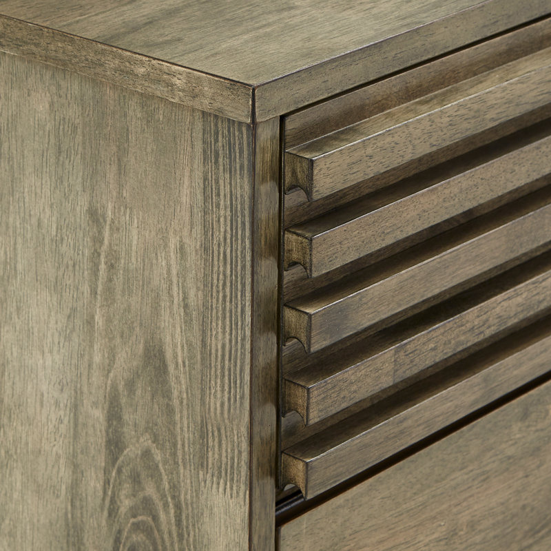 6 Drawer 59'' W Double Dresser, Gray