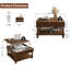 Table basse carrée cannelée à plateau relevable de 31,5 po avec rangement dissimulé et tablette inférieure-665459862-687227184