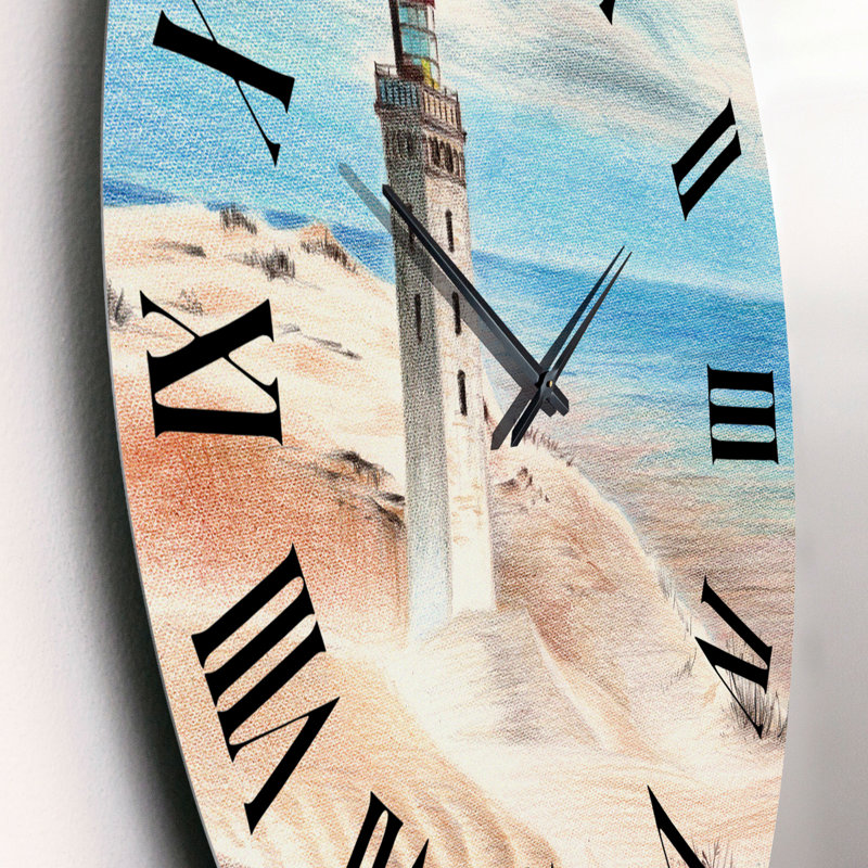 Phare au bord de l'océan - horloge murale nautique et côtière, Petit