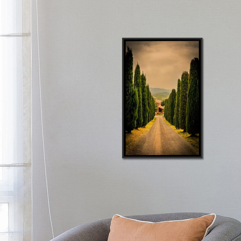 Val d’orcia, tuscany, impression sur toile, H 26 po x l 18 po x P 1,5 po, Toile avec cadre noir, Pas de tapis