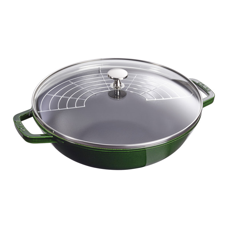 Wok en fonte avec couvercle Staub, Basilic
