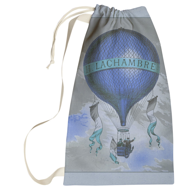 Alanson Fabric Laundry Bag with Handles, Large (76.5" H x 29.5" W x 1.5" D), Blue