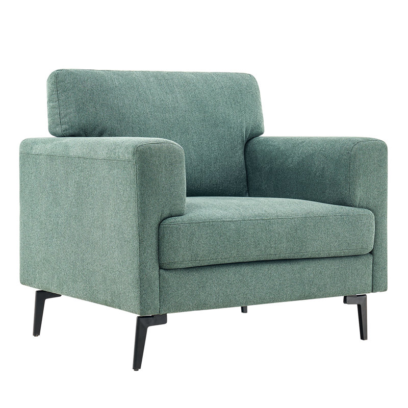 Blannie Upholstered Accent Chair, Sea Foam Green Linen Blend