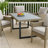 Saemi 63 Inch Outdoor Rectangular Dining Table, Adjustable Height, Wicker 