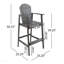 Ensemble de 2 tabourets d'extérieur en bois d'acacia gris foncé