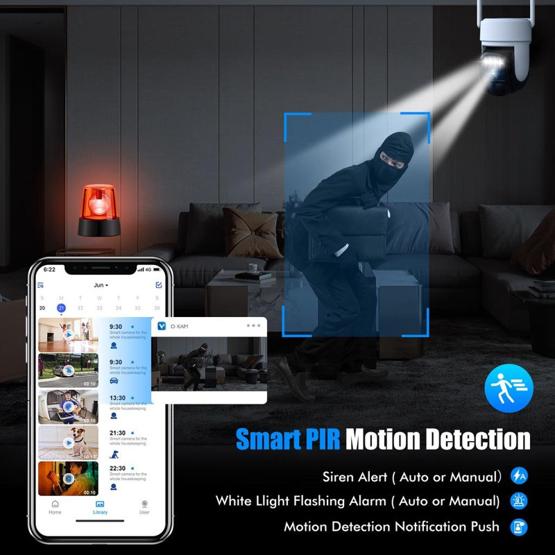 Hawkray Solar security camera - 3X Zoom,2K Resolution,360° Pan-Tilt Control,5G/2.4G WIFITwo-Way Audio,Siren,PIR Motion Detection,IP66 waterproof