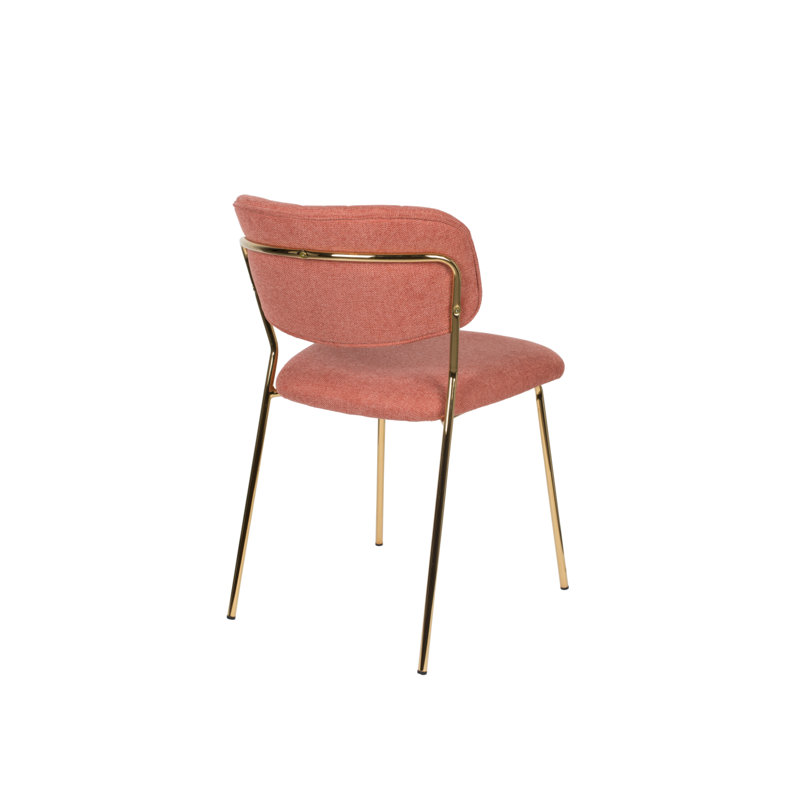Jolien Upholstered Dining Chair, Pink, Gold