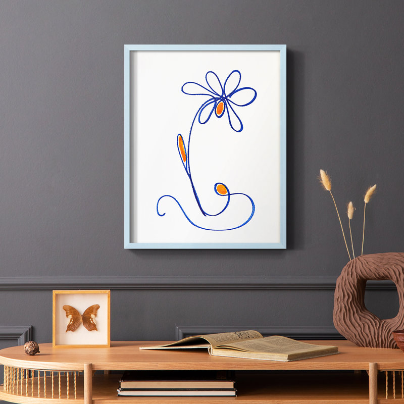 Reproduction encadrée de bois flottant II - Bois massif, Bleu, H 10 po x l 8 po