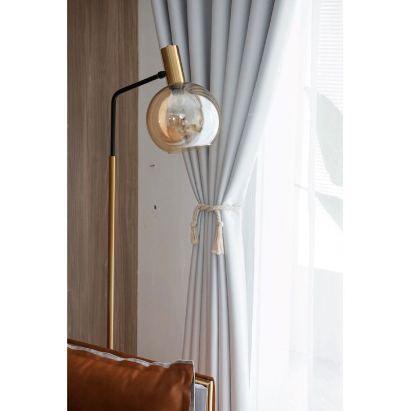 Rideau occultant en polyester, Gris clair, L 52 po x L 102 po