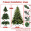 Arbre de Noël artificiel pré-éclairé avec fil de mémoire vert pour environnement festif