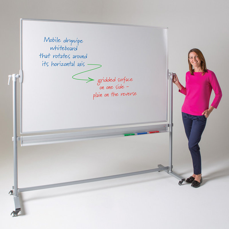 Free-Standing Whiteboard, 120 cm H x 150 cm W