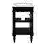 Meuble-lavabo de salle de bain moderne - noir, rétro, peu encombrant et bois massif, lavabo en céramique avec trou de trop-plein de style rétro noir, meubles, rangement spacieux, fonction de nettoyage facile-279249960