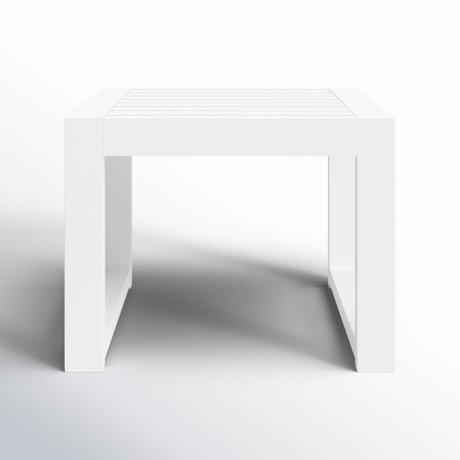Hoyt 20.48” Outdoor Aluminum End Table, Snow White