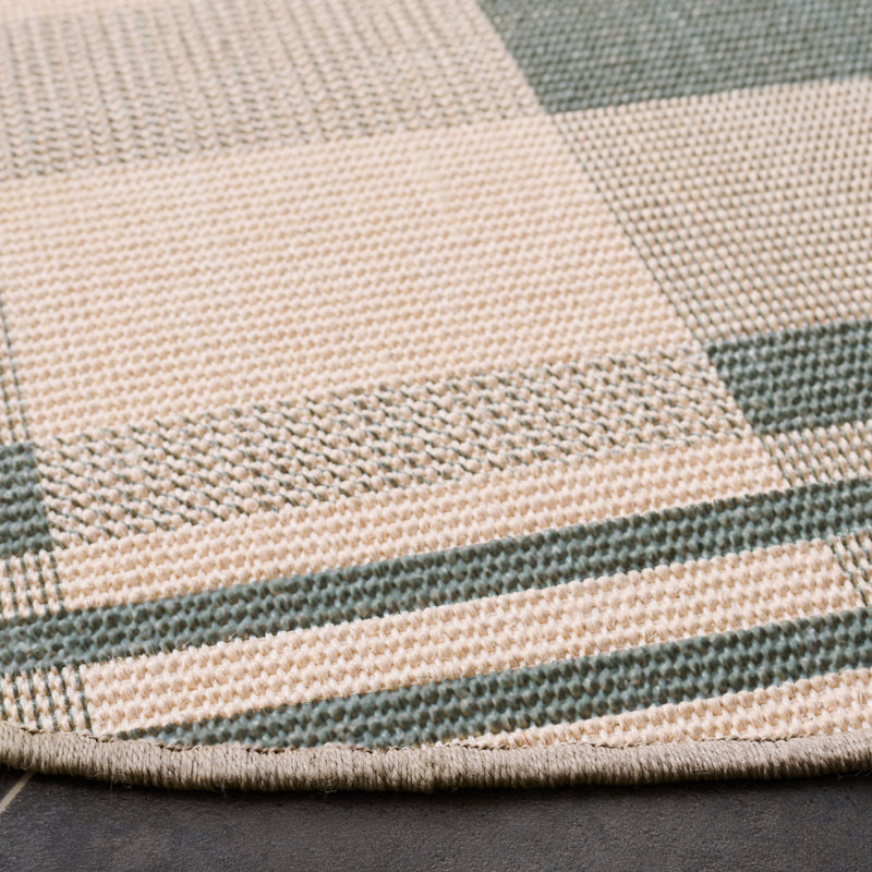 Natural Fiber 157 Sisal Pile Plaid Rug, Round 6'
