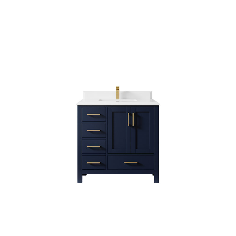 Ensemble de meuble-lavabo simple 36 po Malibu, Blanc