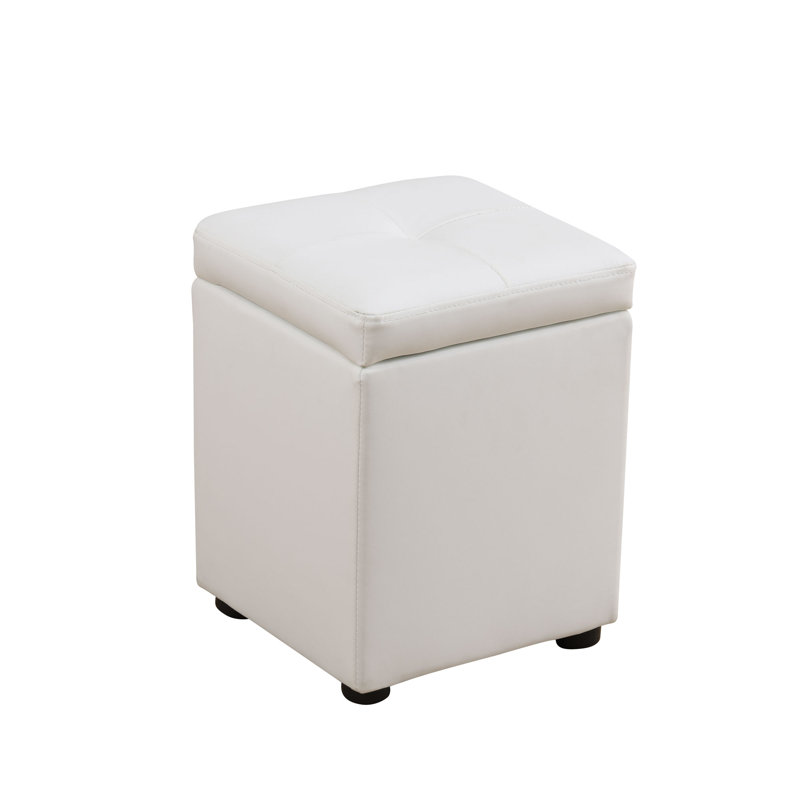 Living Room Square High Stool, White