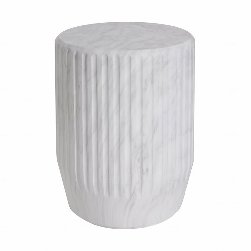 Table d'appoint d'extérieur sculptée Cicci, Blanc