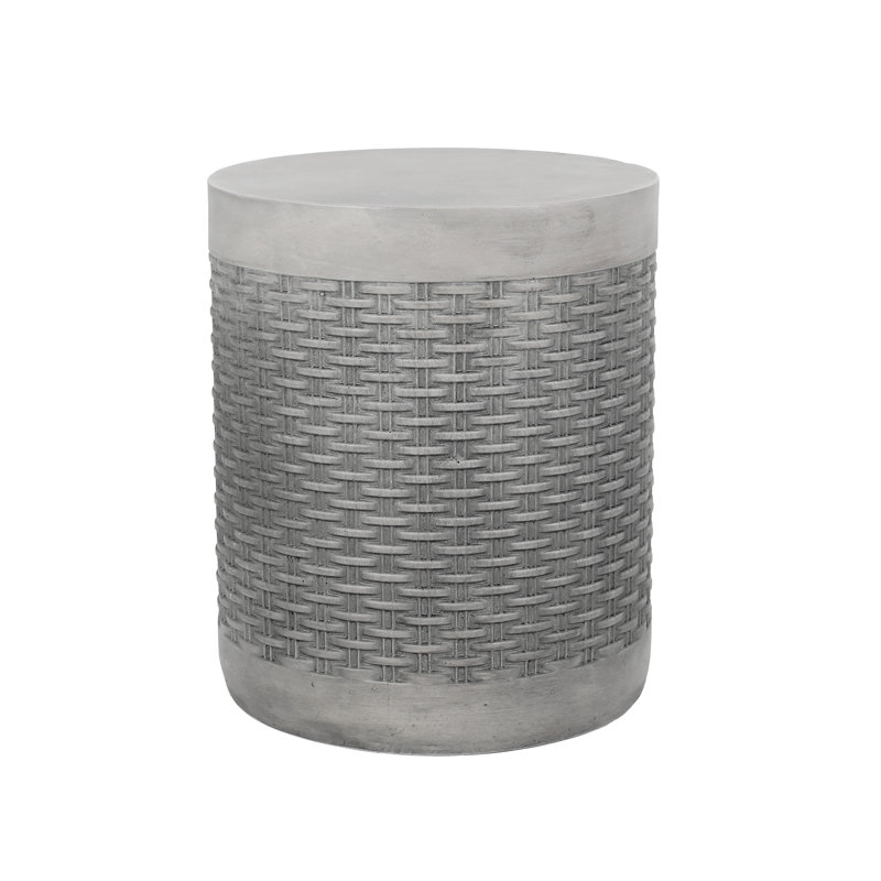Outdoor Lightweight End Table Round Concrete Outdoor Side Table