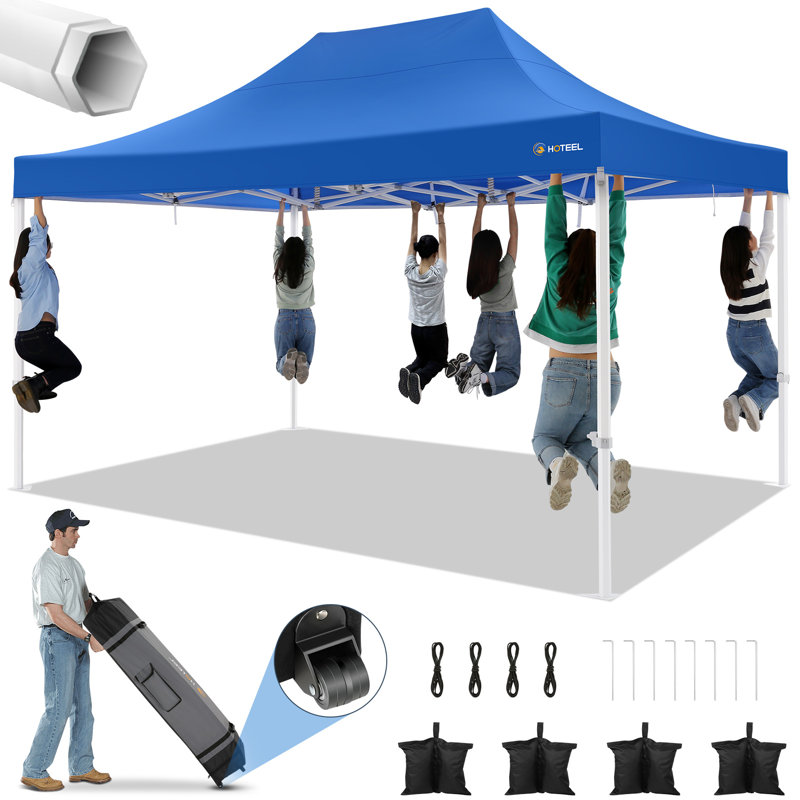 10x15 Heavy Duty Pop Up Canopy Tent for Parties Event, Blue