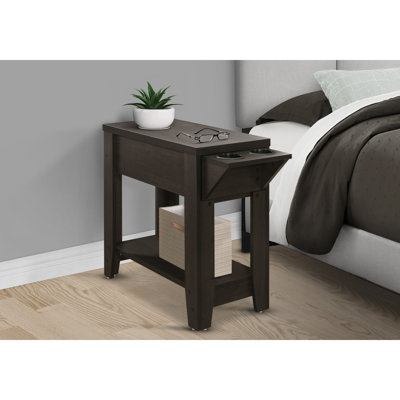 Table d'appoint, côté, bout, rangement, lampe, salon, chambre à coucher, stratifié, transitionnel