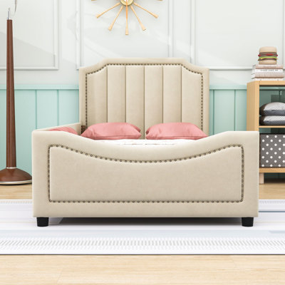 Upholstered Twin Daybed with Headboard and Center Legs by Winston Porter