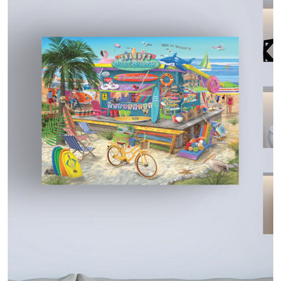 Art mural sur toile tendue - Art mural Shaggys Surf Shack de Bigelow illustrations pour le salon, la chambre à coucher ou le bureau - 24 x 32