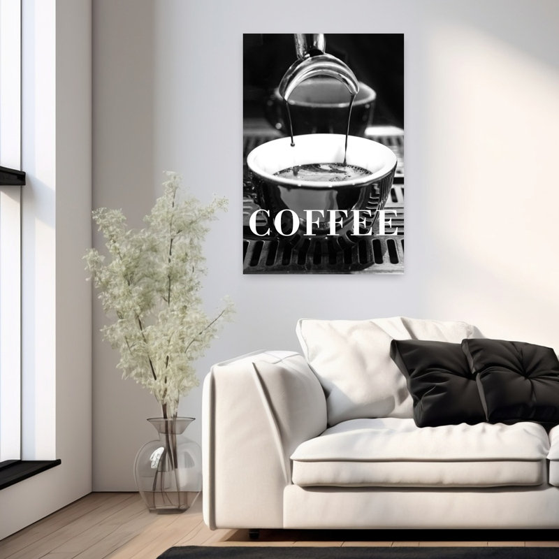 Art mural contemporain fraîchement coulé espresso, H 36 po x l 24 po
