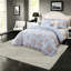Ensemble de literie à fleurs bleues, couette en microfibre pour lit double et queen, style champêtre