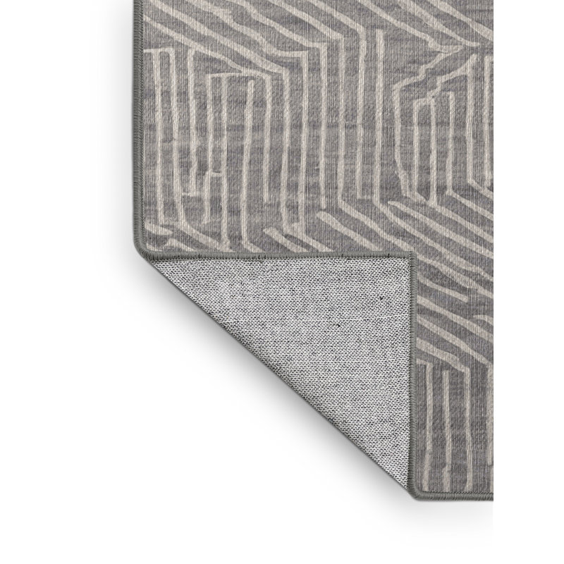 Tapis gris lavable à la machine, Rectangle 8 pi x 10 pi