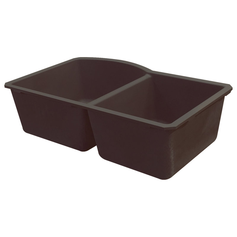 Aversa 31.75'' L Double Bowl Kitchen Sink, Espresso