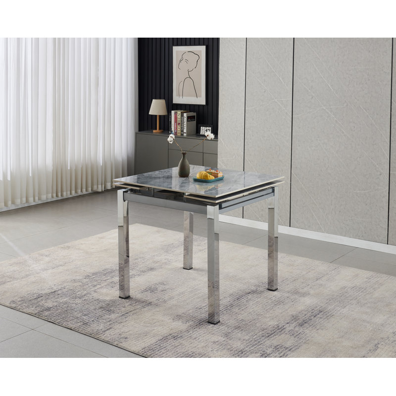 Piccolo 4-Seater Grey Sintered Stone Extending Dining Table