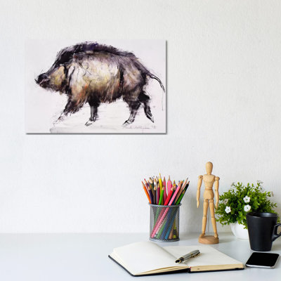 Wild Boar by Mark Adlington - Wrapped Canvas Painting