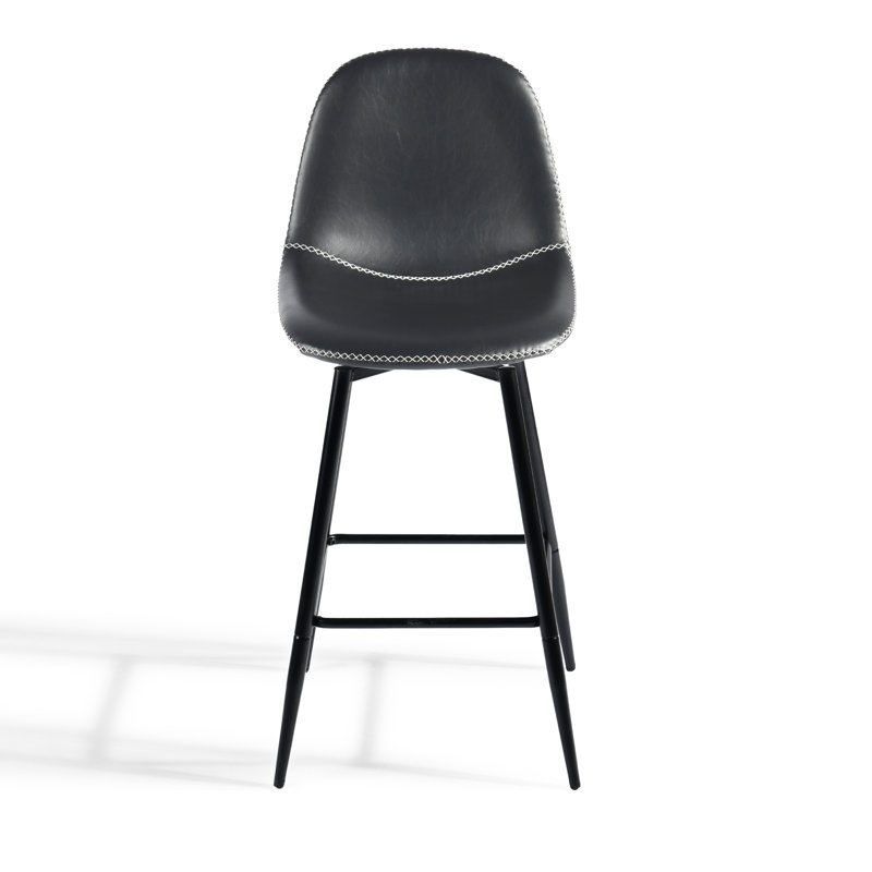 Swivel Upholstered Counter Stool with Metal Frame