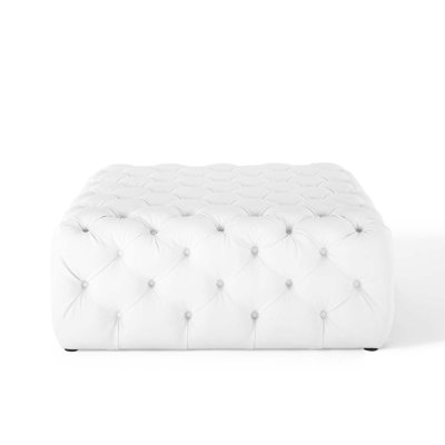 Anthem Tufted Button Large Square Faux Leather Ottoman by Modway by Modway
