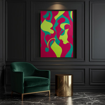 Toile abstraite abstraite figurative rouge 85