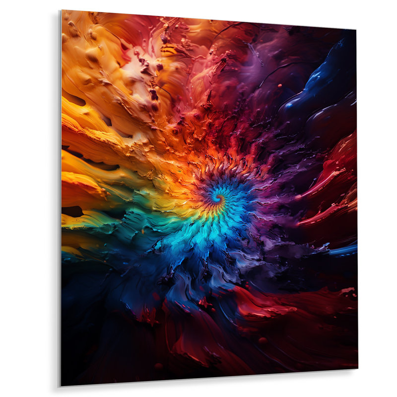 «Colorful Space Fractal Vortex V», impression d'art mural en métal fractal, H 20 po x l 12 po x P 1 po