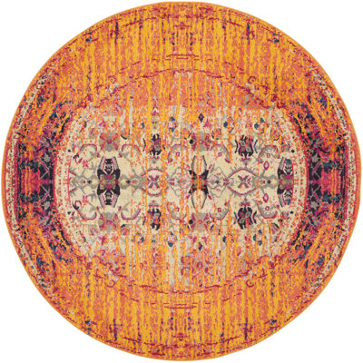 Hertzler Oriental Orange / Multi Area Rug
