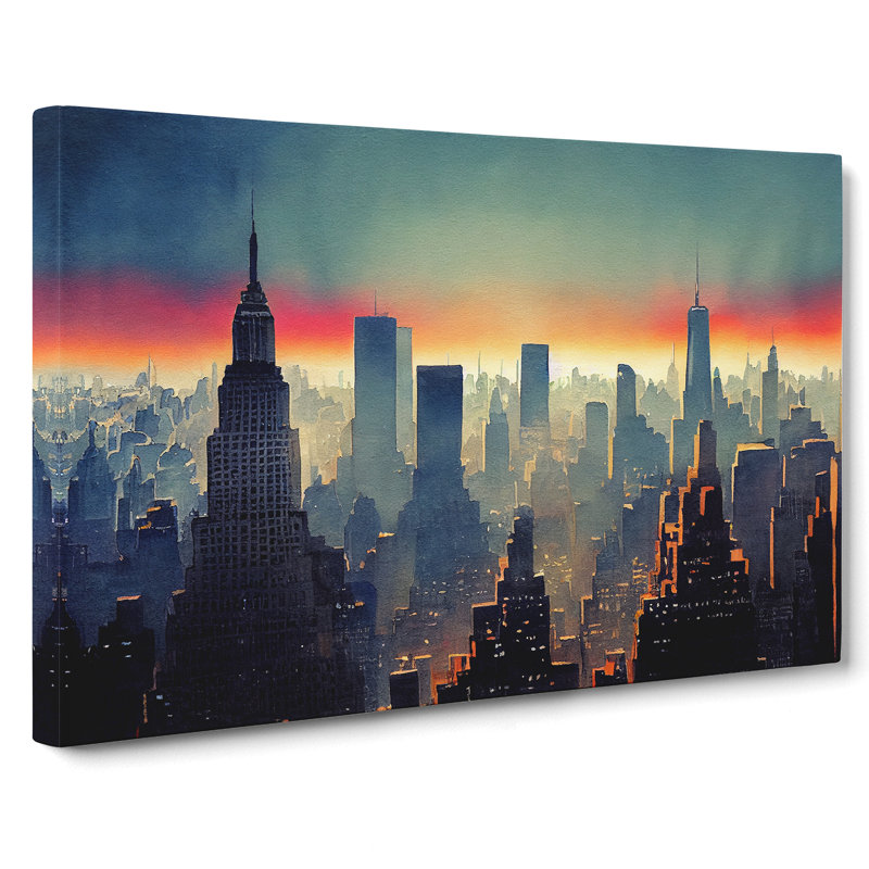 New York Skyline Vol.1 - Wrapped Canvas Print, 35cm H x 50cm W x 3cm D
